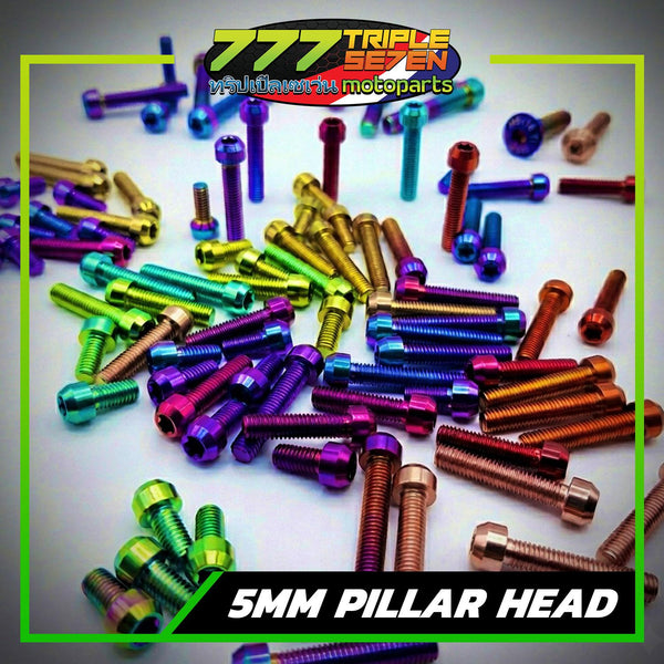 GR5 Titanium 5mm Pillar Head Bolt Color Options - Triple Seven Motoparts Philippines