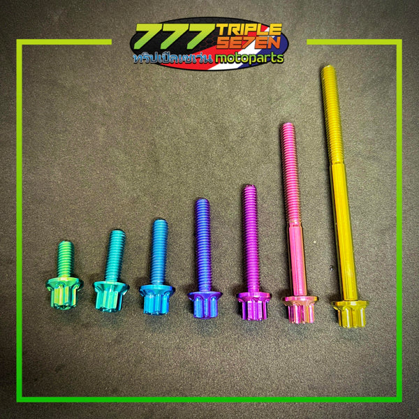 GR5 Titanium 6mm Bolt Color Options Gold Pink Purple Blue - Triple Seven Motoparts
