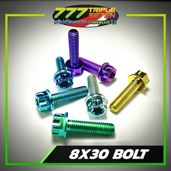 GR5 Titanium M8x30mm Salaya Head Bolt Universal Honda Yamaha - Triple Seven Motoparts Philippines