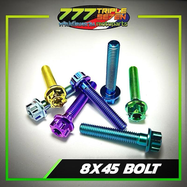 GR5 Titanium M8x45mm Salaya Head Bolt Universal Motorcycle - Triple Seven Motoparts Philippines