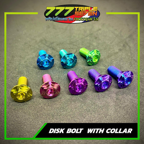 Titanium CNC Head Disc Bolt with Collar Gold Purple Blue - 777 Motoparts Philippines