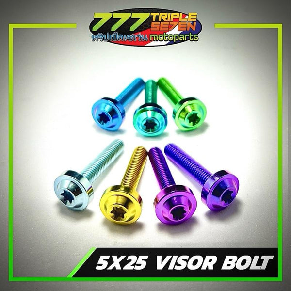 Titanium Visor Bolt 5x25mm NMAX Aerox Anodized Set - 777 Motoparts Philippines
