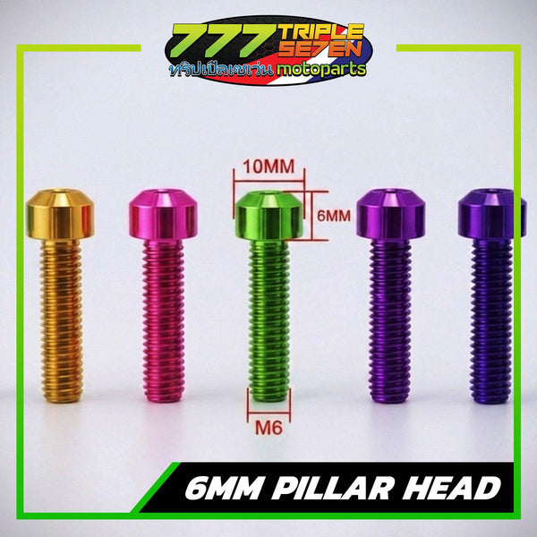 GR5 Titanium 6mm Pillar Head Bolt Universal Motorcycle - Triple Seven Motoparts Philippines