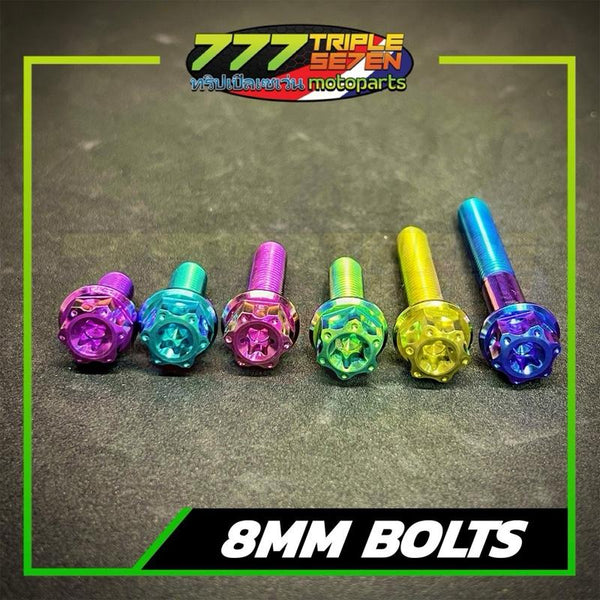 GR5 Titanium 8mm Bolt Color Comparison Gold Purple Blue - Triple Seven Motoparts Philippines