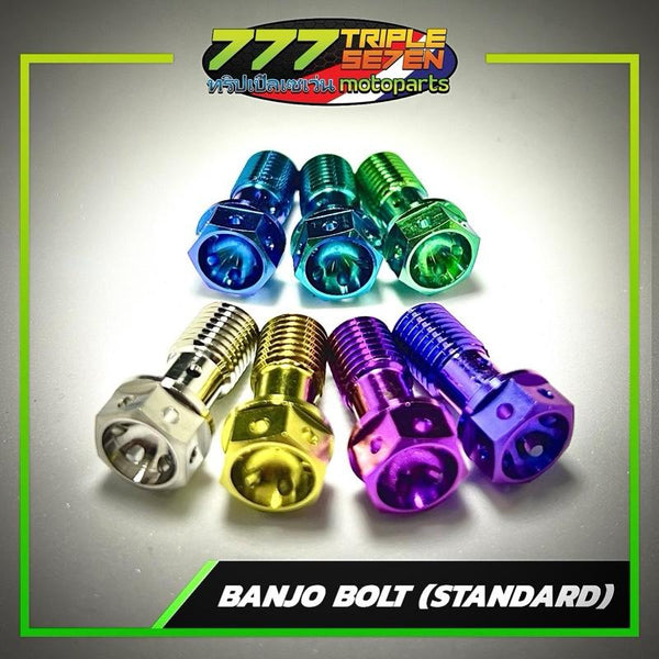 GR5 Titanium Brake Banjo Bolt Standard 1.25 Fine 1.0 Thread - Triple Seven Motoparts Philippines