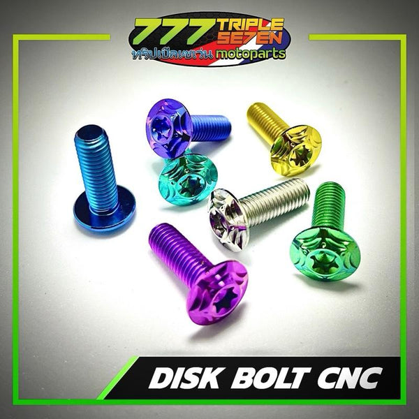 GR5 Titanium CNC Head Disc Bolt Universal Anodized 7 Colors - Triple Seven Motoparts Philippines